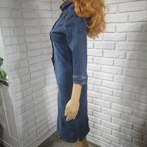 Fairweather Ladies 3/4 Length Sleeves Size 3 Medium Wash Denim Dress - Picture 5 of 11